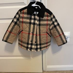 Burberry Collared Quilted Check Jacket Toddler 4T